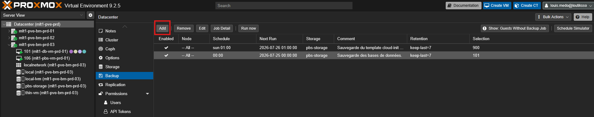 Vue Datacenter Backup