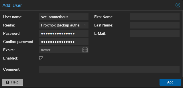 PBS ADD USER