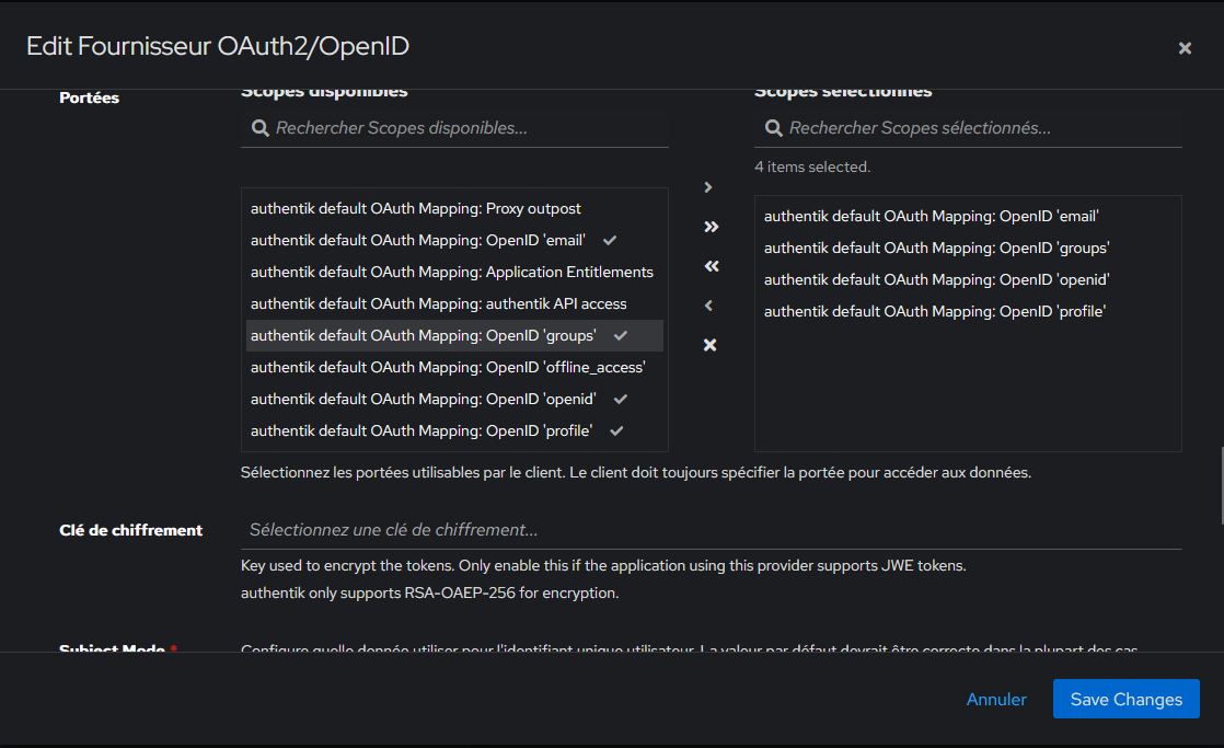 Authentik - Scope configuration